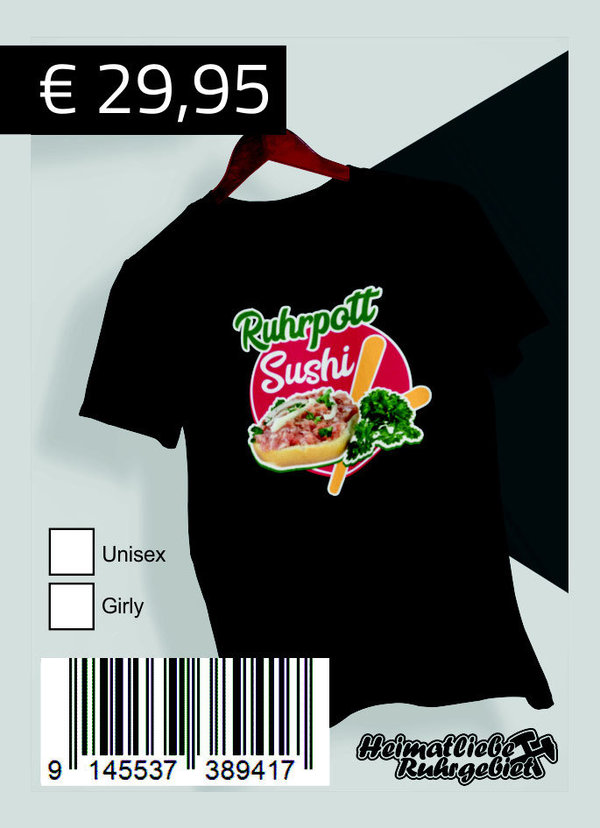 T-Shirt Ruhrpott Sushi schwarz